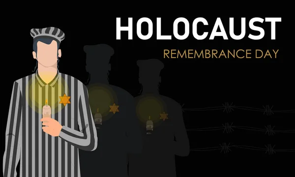 Banner Dia Lembrança Holocausto Ilustração Vetorial —  Vetores de Stock