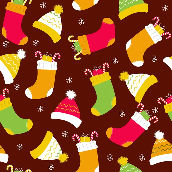 Patrón Sin Costuras Navidad Año Nuevo Diseño Para Papel Regalo — Archivo Imágenes Vectoriales