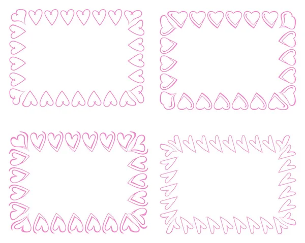 Růžové Hranice Valentýna Přání Vektorová Ilustrace — Stockový vektor
