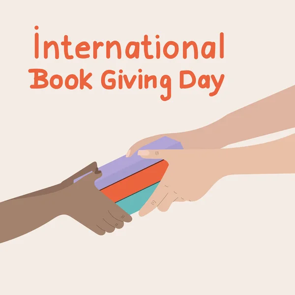 International Book Giving Day Poster —  Vetores de Stock