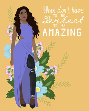You don't have to be perfect to be amazing. Body positive concept. Vector illustration	 clipart
