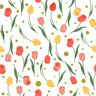 Kusursuz lale deseni. Vektör illüstrasyonu