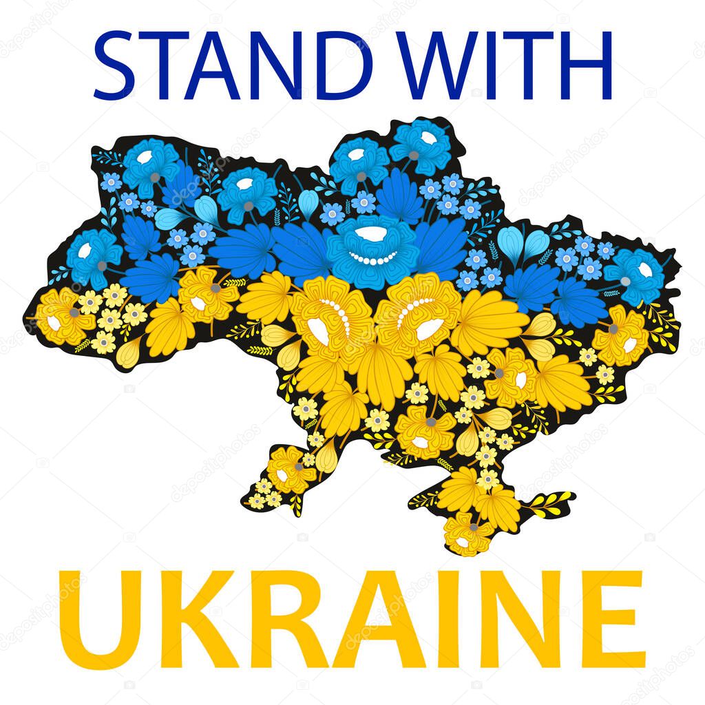 Stand with Ukraine. a national flag colors. 