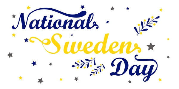 Nationa Sweden Day Lettering Vector Illustration — 스톡 벡터