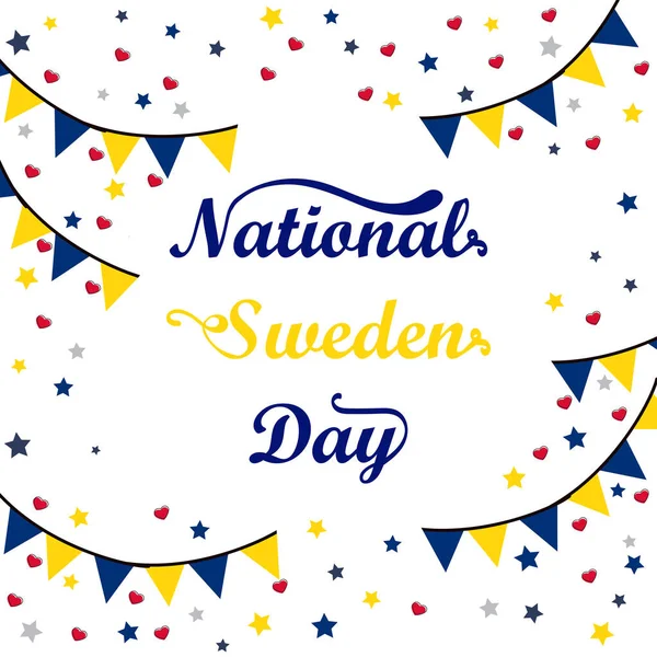 Ilustrasi Vektor Hari Swedia Nasional Kartu Ucapan Vektor Abstrak - Stok Vektor
