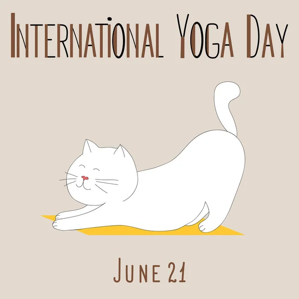 Vector Illustration June 21St International Yoga Day Holiday Concept Template — 스톡 벡터