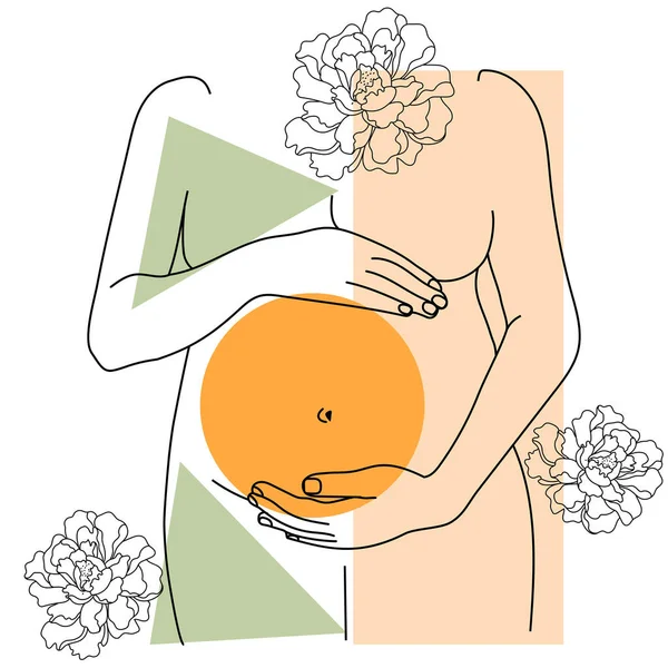 Símbolo Mujer Embarazada Ilustración Abstracta Del Vector — Archivo Imágenes Vectoriales