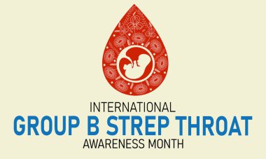 Grup B Strep Gırtlak Ayı Temmuz farkındalık ayı. Vektör illüstrasyonu.