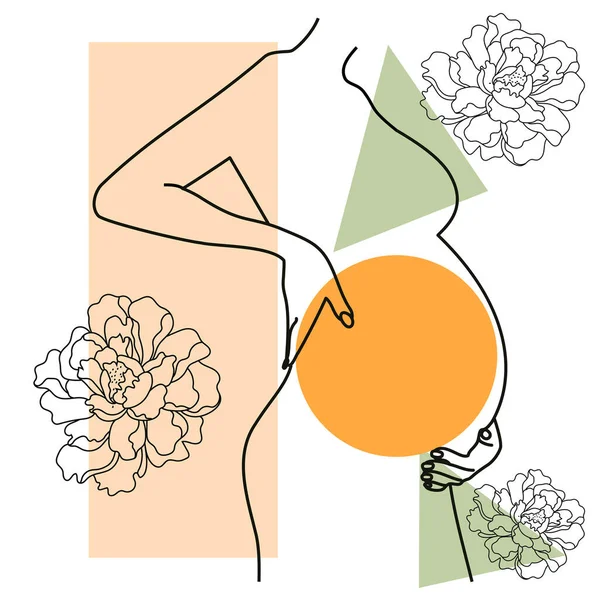 Zwangere Vrouw Symbool Abstracte Vectorillustratie — Stockvector