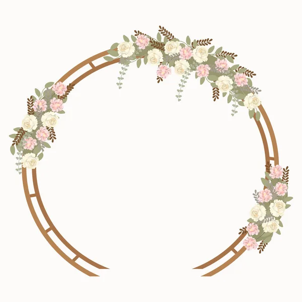 Arco Casamento Bonito Com Flores Ilustração Vetorial — Vetor de Stock