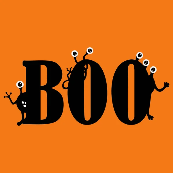 Happy Halloween Celebration Vector Illustration Boo Text Only One Single — Stock Vector