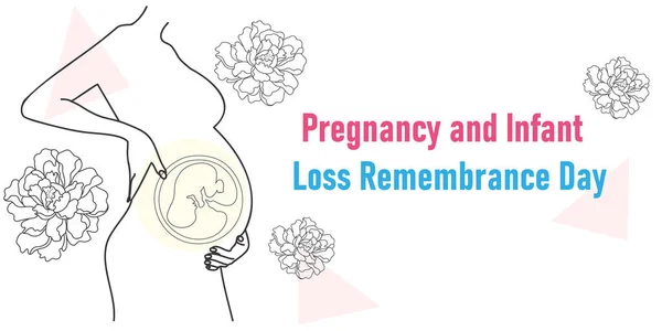 National Pregnancy Infant Loss Remembrance Day Human Embry Womb Abstract — Stockvector