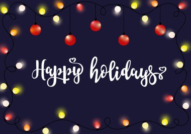 Tatil kartları ve çelenkler. Tebrik Kart Vektörü İllüstrasyonu.