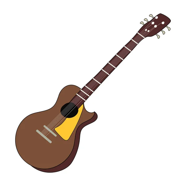 Guitar Isolated White Background Vector Illustration — Stock Vector