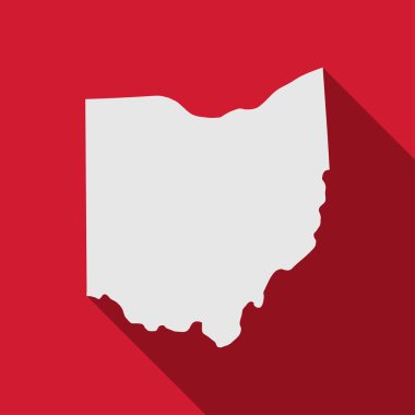 Ohio eyalet haritası uzun gölgeli
