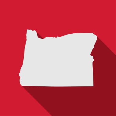 Oregon eyalet haritası uzun gölgeli