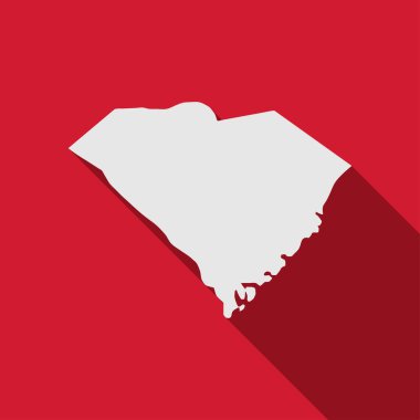 Uzun gölgeli Güney Carolina haritası