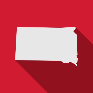 Uzun gölgeli Güney Dakota eyalet haritası