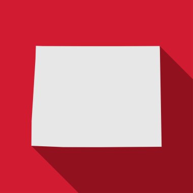 Uzun gölgeli Wyoming eyalet haritası