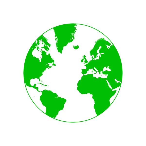 地図付きグリーングローブのベクトルイラスト — ストックベクタ