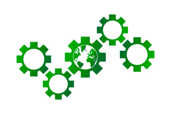 Equipo Ecología Mundo Verde Con Idea Concepto Ecológico — Vector de stock