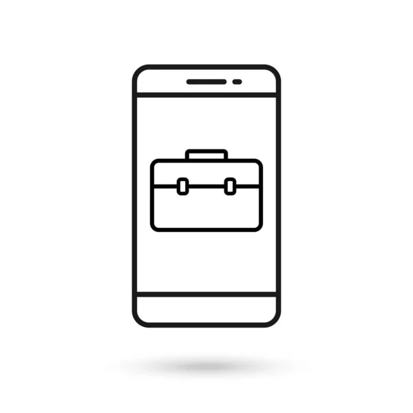 ビジネスケースアイコン付き携帯電話フラットデザイン — ストックベクタ