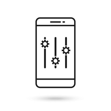 Çokluortam ayarları imzalı cep telefonu düz tasarımı.