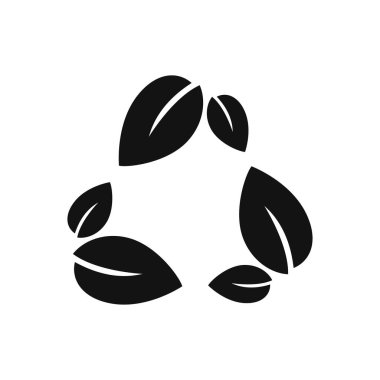 Çevre dostu düz ikon. Beyaz arkaplanda geri dönüşüm işareti.