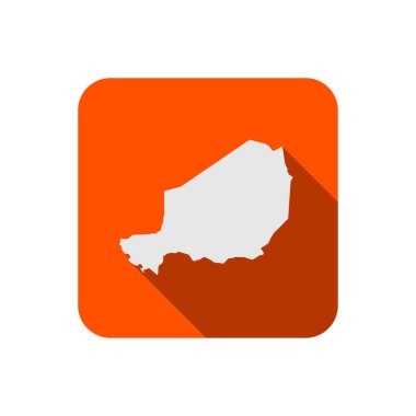 Nijer haritası turuncu karede uzun gölgeli