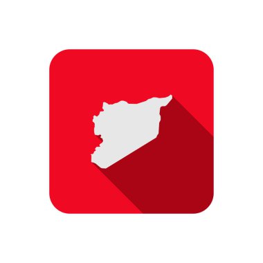 Suriye haritası uzun gölgeli kırmızı meydanda