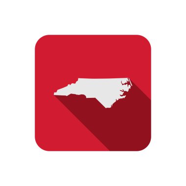 Kuzey Carolina kare eyalet haritası uzun gölgeli