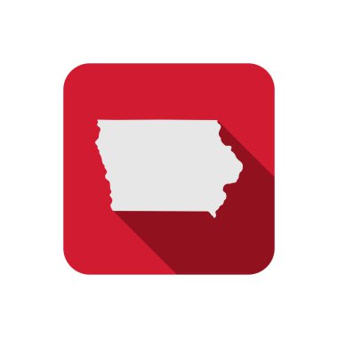 Uzun gölgeli Iowa devlet kare haritası