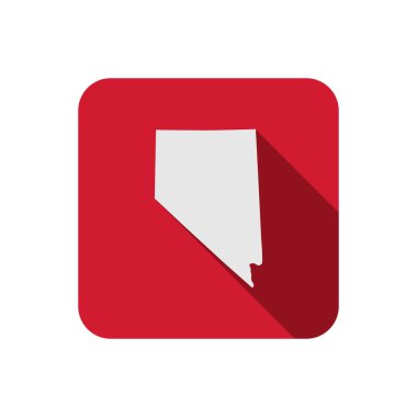 Nevada eyaletinin uzun gölgeli kare haritası