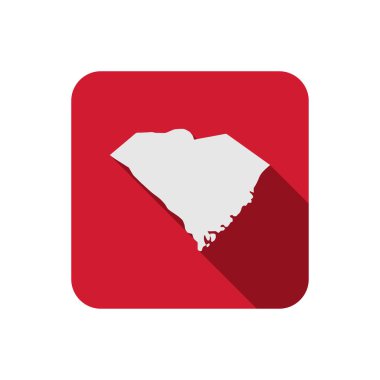Uzun gölgeli Güney Carolina kare eyalet haritası
