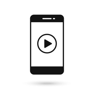 Çalma düğmeli cep telefonu düz tasarım simgesi