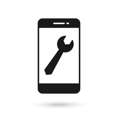 Araç İşaretli cep telefonu düz tasarımı