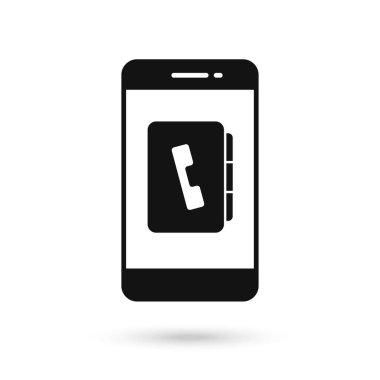 Kişi Listesi düz tasarım simgesine sahip cep telefonu.