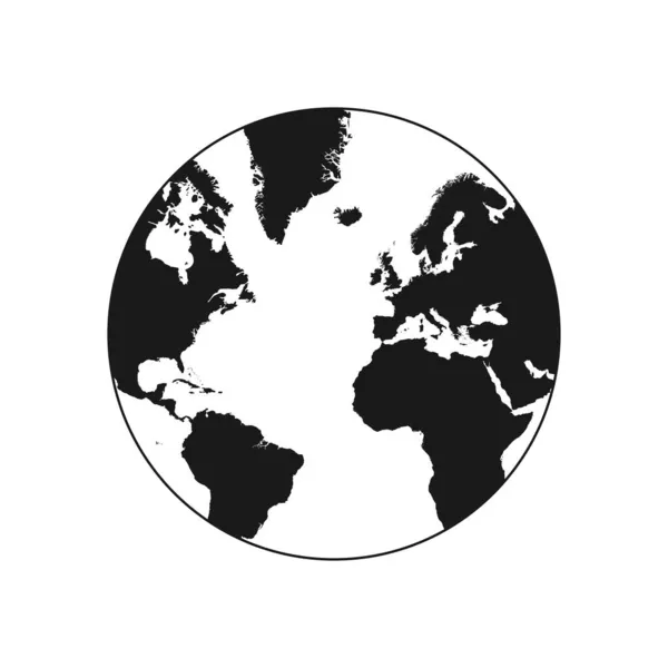 地図付きブラックグローブのベクトルイラスト — ストックベクタ