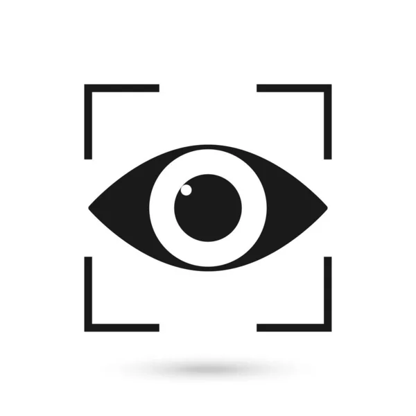 视网膜扫描安全图标 平面设计风格 — 图库矢量图片