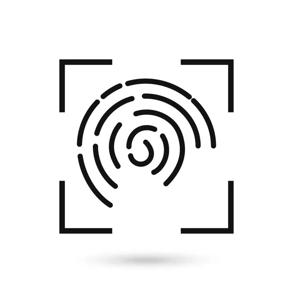 Fingerprint Scanning Identification System Flat Design — Stock Vector
