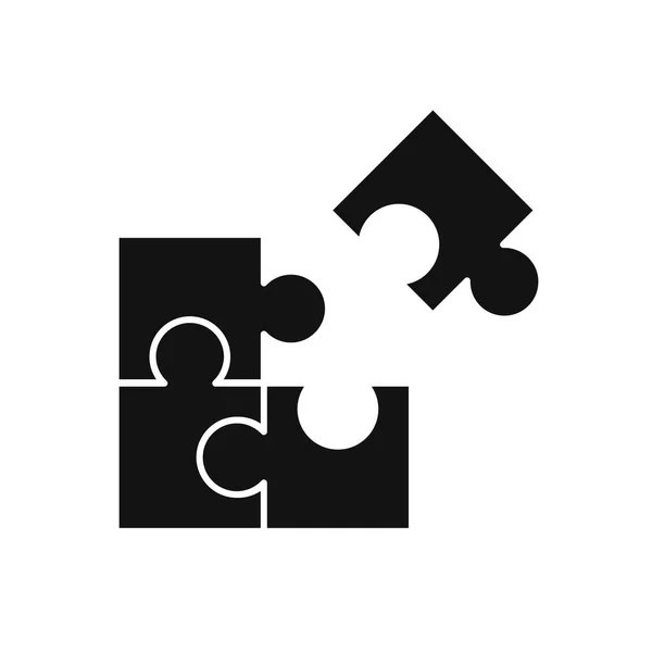 Čtyři Puzzle Vektorové Ikony Čtyřech Kusech Ikona Hry Jigsaw Vektorová — Stockový vektor