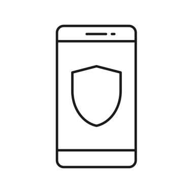 Akıllı telefon koruma simgesi düz tasarım vektörü