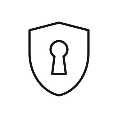 Siber Güvenlik Vektörü, Satır Simgesi, Düz Tasarım.