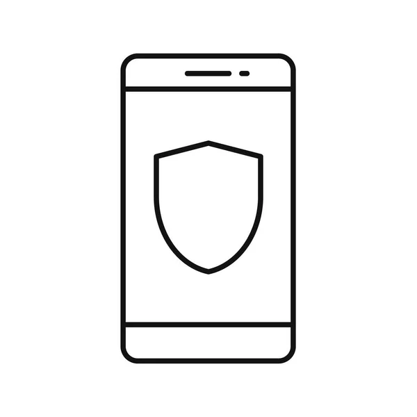 Icono Protección Smartphone Diseño Plano Vector — Vector de stock