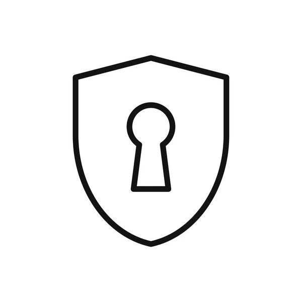 Cyber Security Vector Line Icon Plochý Design — Stockový vektor