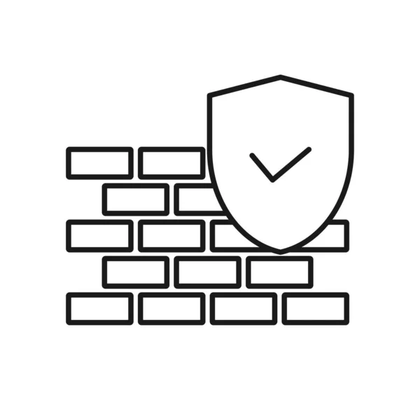 Firewall Símbolo Ícone Vetor Design Plano —  Vetores de Stock
