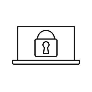 Bilgisayar güvenlik vektörü çizimi, düz tasarım