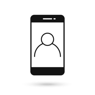 Kullanıcı avatar simgesiyle cep telefonu düz tasarımı.