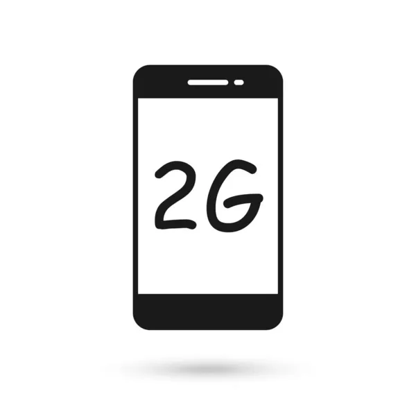 带有2G通信技术符号的移动电话平面设计图标 — 图库矢量图片