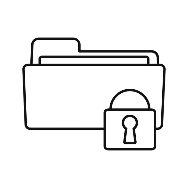 Protected Web Folder Vector Flat Design Icon — Stock Vector